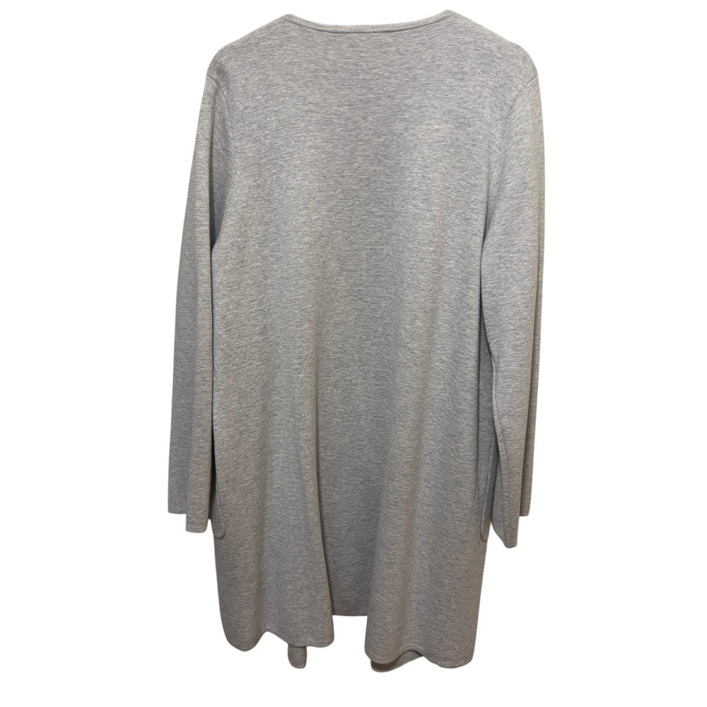 J Crew 365 Womens Cotton Wool Blend Open Front Long Cardigan Grey XL J6339 - Picture 3 of 8